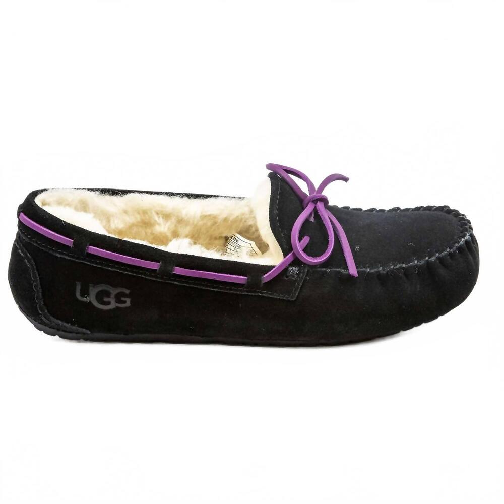 NEW UGG girl's dakota moccasin slippers in raven